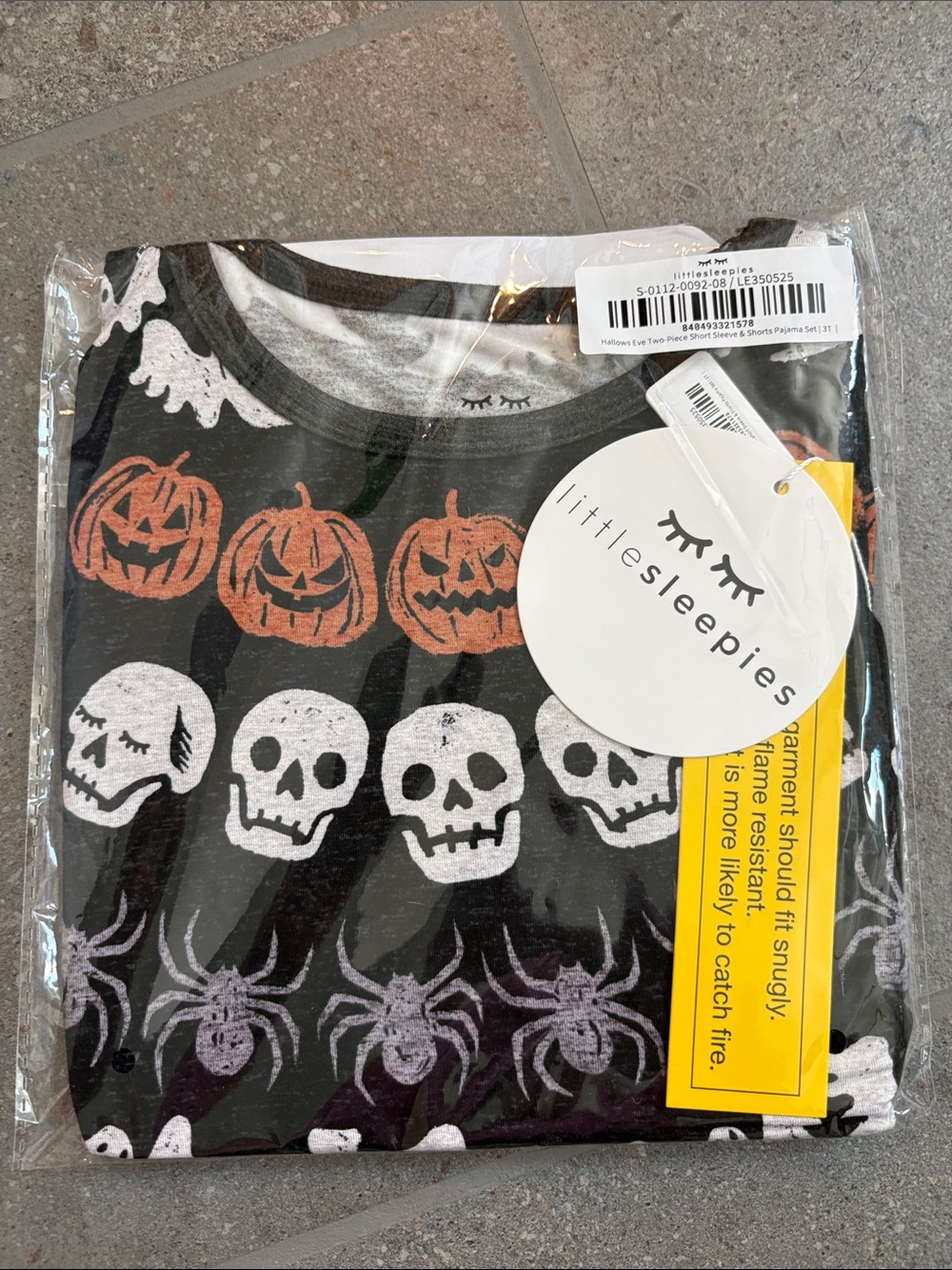 NWT little sleepies hallows eve two piece shorts set